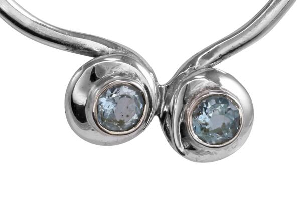Collier Silber 925 mit Blautopas Silberkette mit Verlängerungskettchen