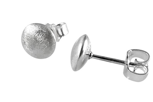 Ohrringe Ohrstecker Silber 925 *Sumati* Linse eismattiert gebürstet