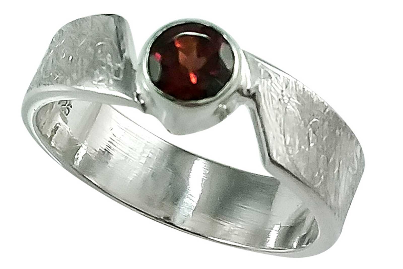 Handarbeit Sterlingsilber Ring Silber 925 echter Granat 