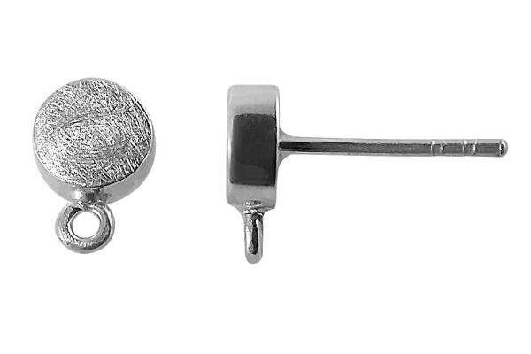 Ohrringe Ohrstecker Silber 925 mit Öse offen 6 mm rund Scheibe flach