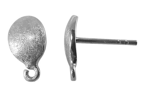 Ohrringe Ohrstecker Silber 925 mit Öse offen 8 mm oval konvex