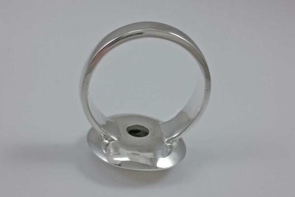 Ring Silber 925 Schale konkav  mit Blautopas rund 7  mm