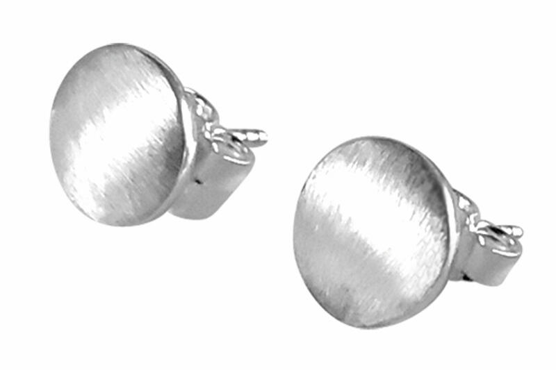 Ohrringe Ohrstecker Silber 925 *Amana* Scheibe 9  mm matt gestrichen