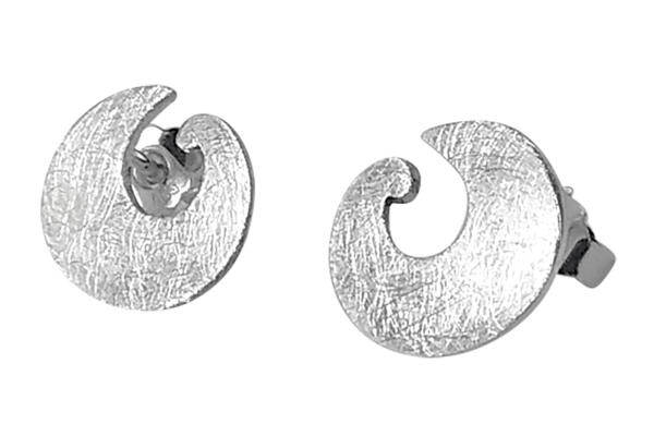 Ohrringe Ohrstecker Silber 925 *Palita* Spirale12 mm rund eismattiert
