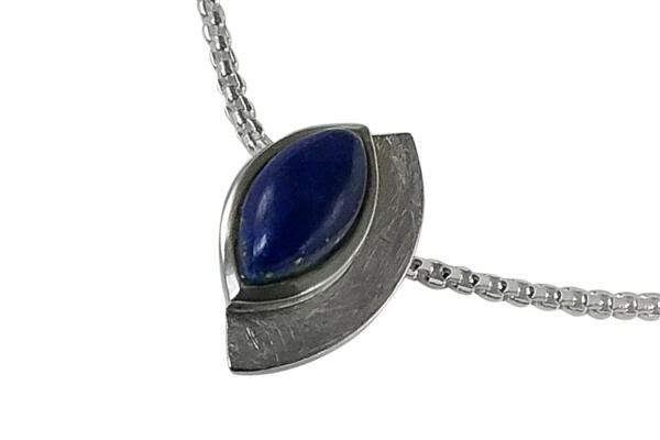 Anhänger Silber 925 mit Lapislazuli 10x20 mm eismatt...