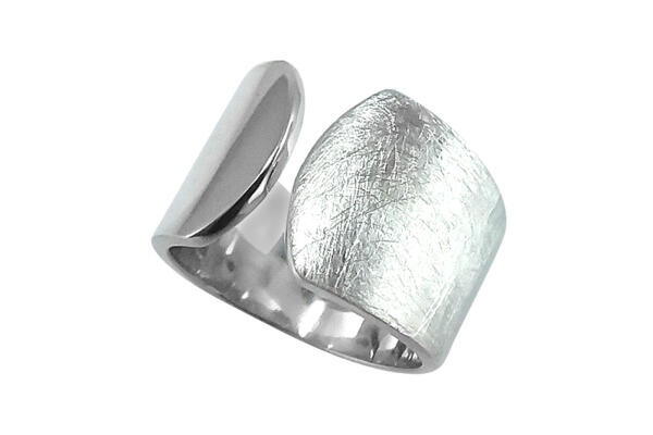 Ring *Monalisa* Silber 925 offen "Serie Kühle Eleganz" eismatt gebürstet