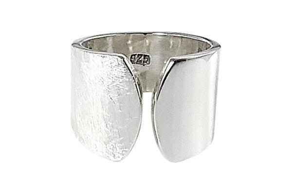 Ring *Monalisa* Silber 925 offen "Serie Kühle Eleganz" eismatt gebürstet