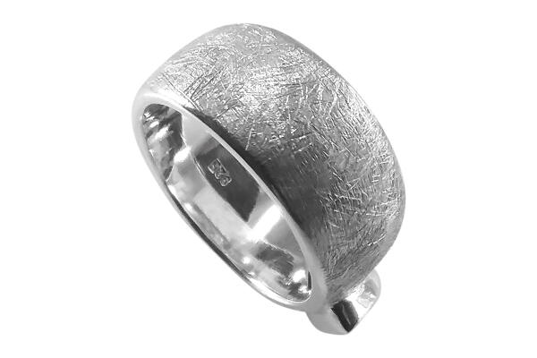 Ring Silber 925 mit Blautopas facettiert eismatt gebürstet 18,2 (57)
