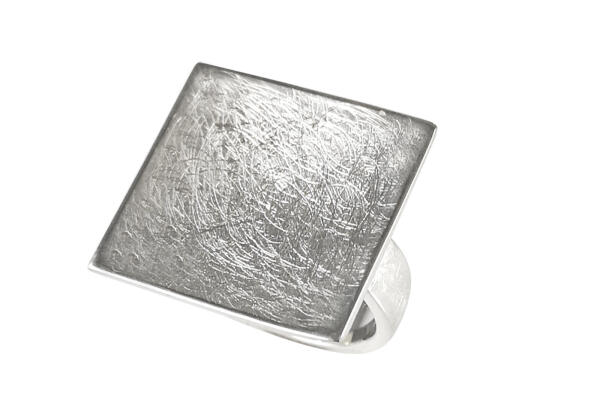 Ring "Shalini" Silber 925  "Serie Kühle Eleganz" Carrée eismatt gebürstet 17,8 (56)